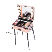 aluminum makeup case with lights mirror